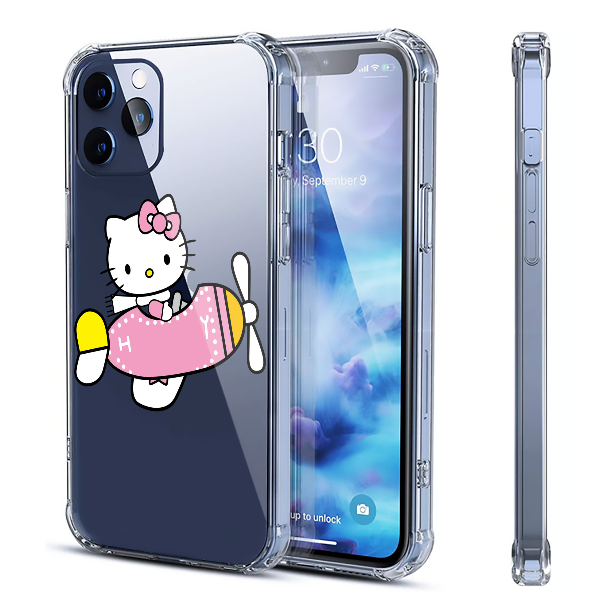 （画像用） Hello Kitty ハローキティ 【iPhone 12シリーズ対応】透明スマホケース（クリアソフトケース）